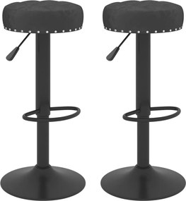 vidaXL Scaune de bar, 2 buc., negru, catifea