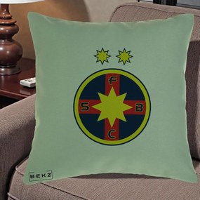 Perna Personalizata FCSB Fotbal Club Steaua Bucuresti, 40x40 cm, Verde, Husa Detasabila, Perna Inclusa, BEKZ®