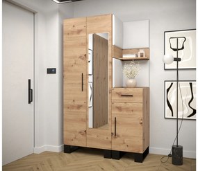 Set mobilier pentru hol Amanda 16 (Stejar artisan + Alb). 1085999