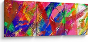 Tablou - Abstract colorat (cu ceas) (90x30 cm)