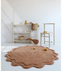 Covor cărămiziu lavabil țesut manual rotund din bumbac ø 110 cm Sweet April Toffee – Nattiot