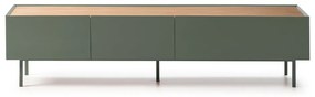 Masă TV verde/în culoare naturală cu aspect de lemn de stejar 180x45 cm Arista – Teulat