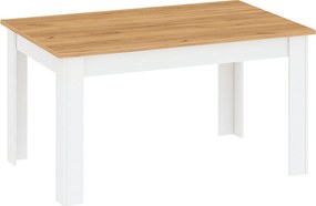 Masa extensibila LANZETTE S, stejar/alb, DTD laminat, 135/184x86x76 cm