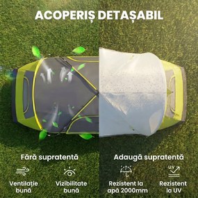 Outsunny Cort de Camping cu 2 Dormitoare pentru 6-8 Persoane | Aosom Romania