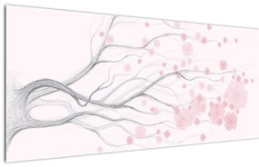 Tablou - Flori roz (120x50 cm)