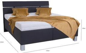 Pat tapițat ALIS 160 x 200 cm cu saltea inclusă și spațiu de depozitare, antracit