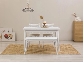 Set mobilier sufragerie Duvasa 8 (alb) (pentru 4 persoane). 1093792