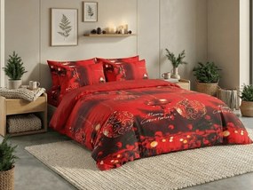 Lenjerie cocolino MERRY CHRISTMAS rosie Dimensiune lenjerie de pat: 70 x 90 cm | 140 x 200 cm