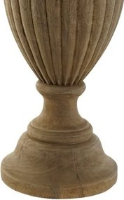 Lampă de masă din lemn sculptat cu abajur din iută naturală, 41×41×76 cm, „Coloniale"