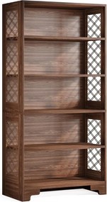 RAM2 - Rafturi, 80 cm, Biblioteca cu 6 rafturi , depozitare carti, living, birou, camera copii - Maro