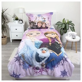 Lenjerie de pat pentru copii din bumbac pentru pat de o persoană 140x200 cm Frozen – Jerry Fabrics