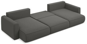 Colțar gri închis extensibil/cu spațiu de depozitare cu tapițerie din catifea (în formă de "U") Kapua – Makamii