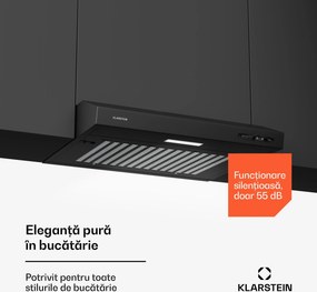 Klarstein UW60BL Hotă 60 cm încorporare sub dulap 208 m³/h