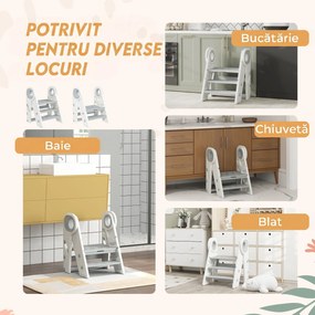 AIYAPLAY Scaun Pliabil pentru Copii 18-60 Luni cu Mâner, Gri | Aosom Romania