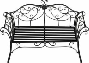 Banca gradina ETELIA, negru, metal, 131x49x89 cm