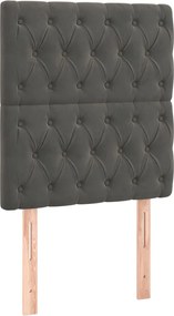 vidaXL Tăblie de pat gri închis 80x7x118/128 cm catifea