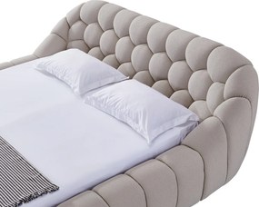 Pat dormitor dumonde, tapitat bej, Bubble 180x200 cm