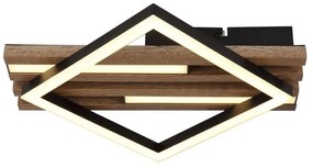 Plafoniera LED riflaj MDF cu efect de lemn OBRIEN