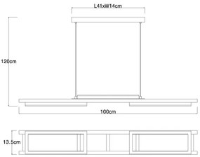 Lustră LED pe cablu Globo 67266H ILLA LED/30W/230V