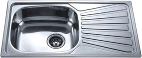 Chiuveta inox Inter Ceramic Tampico cu o cuva si picurator finisaj inox lucios 78x43 cm