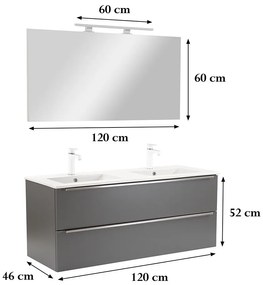 Mobilier complet de baie Vario Trim 120 antracit-antracit
