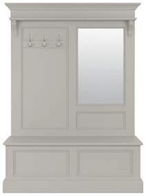 Cuier de perete gri, din lemn de pin, cu aspect clasic, Porte Manteau