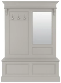 Cuier de perete gri, din lemn de pin, cu aspect clasic, Porte Manteau