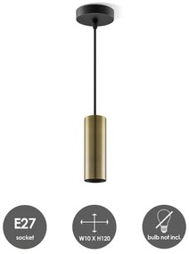 Lustră pe cablu SAGA 1xE27/40W/230V alamă