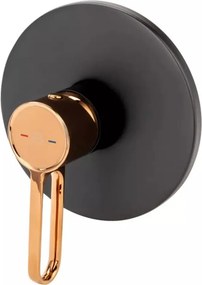 Baterie dus incastrata FDesign Zaffiro negru - rose gold cu corp ingropat