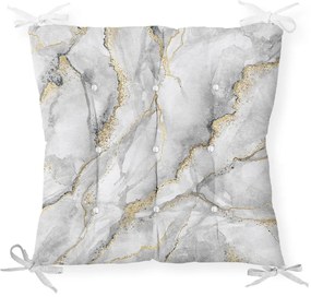 Pernă pentru scaun Minimalist Cushion Covers Marble Gray Gold, 40 x 40 cm