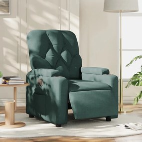 vidaXL Fotoliu rabatabil electric, verde închis, material textil