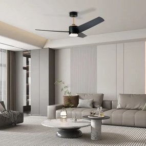 Ventilator LED dimabil de tavan Immax NEO 07280L BEAUTY 18W/230V negru Wi-Fi Tuya + telecomandă