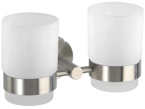 WENKO 19638100 - Suport pentru periuțe de dinți BOSIO MATT, 17,5 x 9,5 cm, inox/argintiu