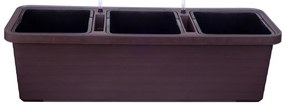 Jardinieră cu auto-irigare Plastia Berberis TRIO,ciocolată