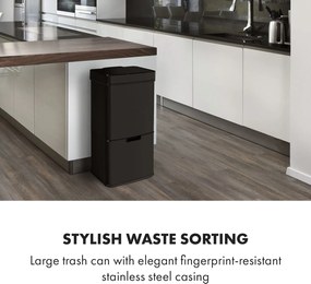 Klarstein Touchless Black Steel Steel, coș de gunoi, senzor, 72 l, negru