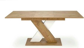 Masa bucatarie dreptunghiulara XARELTO, stejar/alb, PAL/furnir, 130/17