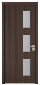 Usa Interior din MDF Novo Doors ND316, Cadru din Lemn Masiv, Geam Sablat, KIT COMPLET, Toc , Manere si balamale incluse (Culoare: Gri deschis,