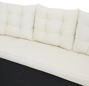 Deuba Set rattan Sedan + fotoliu + 2x taburet - negru