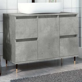 vidaXL Dulap pentru baie, gri beton, 80x33x60 cm, lemn compozit