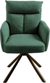 Set 2 scaune pivotante Big George, tesatura structurata verde