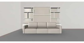 Set pat rabatabil dublu cu 2 biblioteci de 100 cm si canapea de 3 locuri - ROYAL BOOKCASES&TRIPLE SOFA SET (150X200)