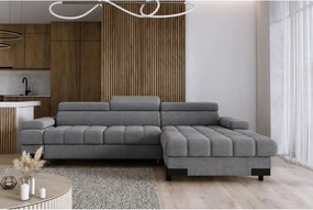 Coltar extensibil SELVA MINI, sezlong dreapta, stofa clasica gri inchi
