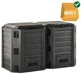 Prosperplast Compostor de grădină - Compogreen 800 l, negru