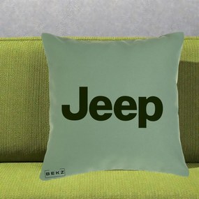 Perna Personalizata cu emblema Jeep, 40x40 cm, Verde, Husa Detasabila, Perna Inclusa, BEKZ®