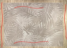 Covor sisal Floorlux 20504 Frunze şampanie si gri Junglă - SECUNDAR-COTATI PRODUSUL