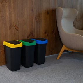 Coșuri de gunoi negre 3 buc. pentru reciclat din plastic reciclat 25 l Twist – Rotho