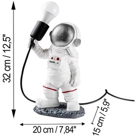 Lampă de noptieră pentru copii ASTRONAUT 1xE27/40W/230V argintie/albă