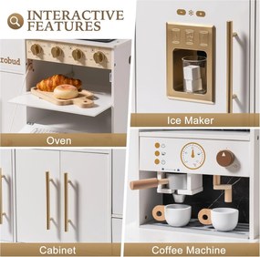 Bucatarie copii din lemn moderna alba