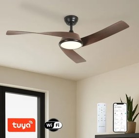 ZEVENTI - Ventilator de tavan LED AERYS LED/24W/230V Wi-Fi Tuya negru/nuc + telecomandă