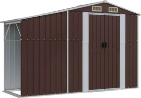 vidaXL Șopron de grădină, maro, 277x93x179 cm, oțel zincat